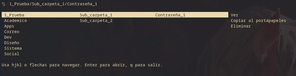Navegación entre carpetas y archivos